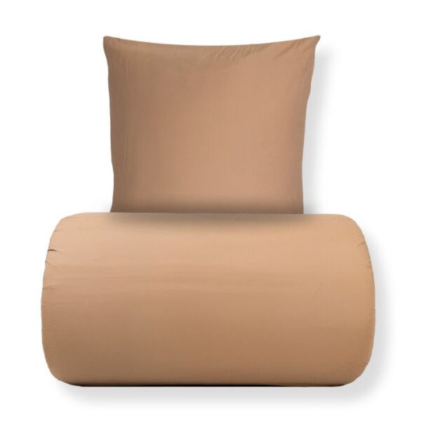 Dobbelt sengetøj 200x220 cm - Stonewashed - Firm brown
