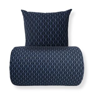 Dobbelt sengetøj 240x220 cm - 100% Bomuld - Vendbart med blåt harlequin design