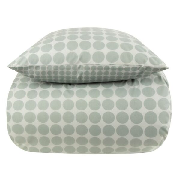 Dobbelt sengetøj 240x220 cm - 100% Bomuld - Vendbart med grønne cirkler