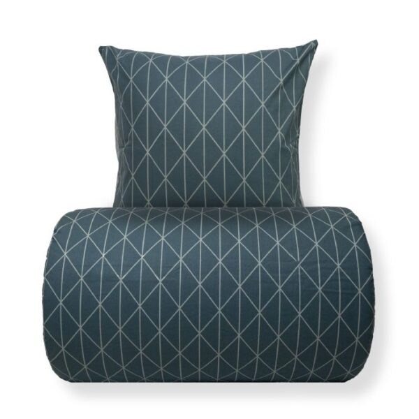 Dobbelt sengetøj 240x220 cm - 100% Bomuld - Vendbart med grønt harlequin design