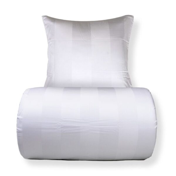 Dobbelt sengetøj 240x220 cm - 100% bomuldssatin - Hvide brede striber
