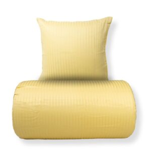Dobbelt sengetøj 240x220 cm - 100% bomuldssatin - Klassisk gule striber