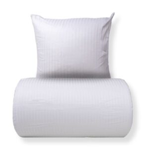 Dobbelt sengetøj 240x220 cm - 100% bomuldssatin - Klassisk hvide striber