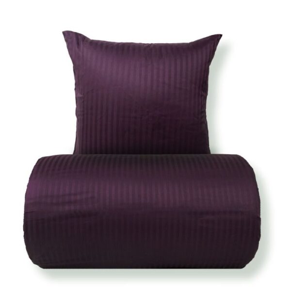 Dobbelt sengetøj 240x220 cm - 100% bomuldssatin - Klassisk lilla striber