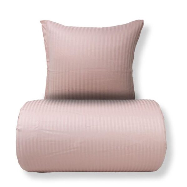 Dobbelt sengetøj 240x220 cm - 100% bomuldssatin - Klassisk lyserøde striber