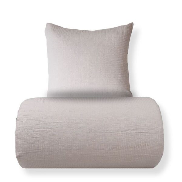 Dobbelt sengetøj 240x220 cm - Bæk og Bølge - 100% Bomulds krep - Sand ensfarvet
