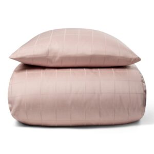 Dobbelt sengetøj 240x220 cm - Bomuldssatin - Check rosa