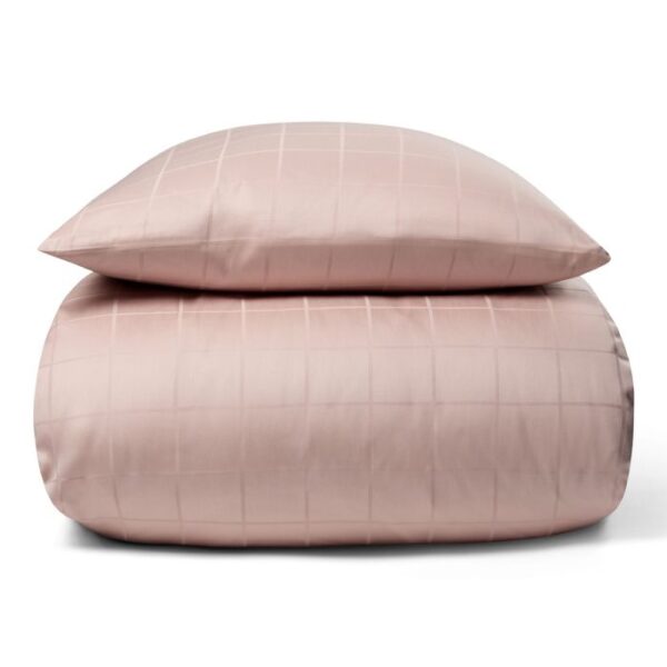 Dobbelt sengetøj 240x220 cm - Bomuldssatin - Check rosa