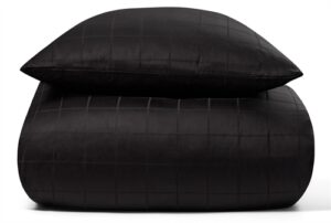 Dobbelt sengetøj 240x220 cm - Bomuldssatin - Check sort
