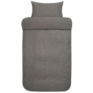 Flonel sengetøj - 140x200 cm - 100% blødt garnfarvet bomulds flonel - Høie of Scandinavia - Casper dæmpet sort premium sengesæt