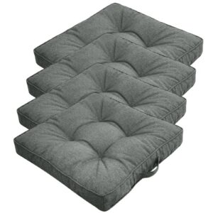 Futon hyndepakke til havestol 4 stk. - 7 cm bløde hynder - Grønne havehynder til udendørs brug - Måler 50x50 cm - Nordstrand Home stolehynder