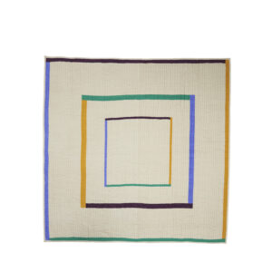 Hübsch – Twist Sengetæppe Firkantet – 260x260 cm – Sand & Flerfarvet