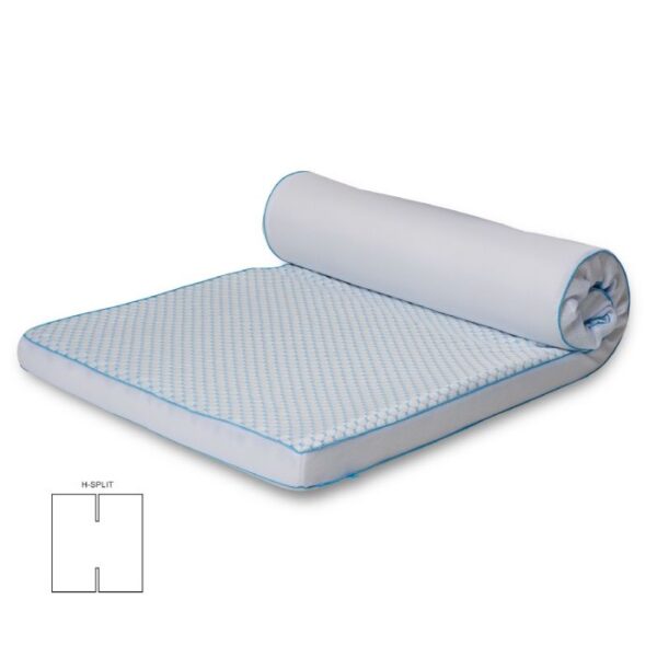 Kølende H-split topmadras - 180x200 cm - 7 zoner - Luksus memoryskum topmadras 8 cm høj - SLEEP TECH By Borg
