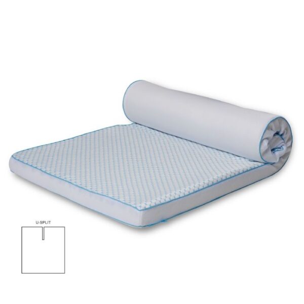 Kølende U-split topmadras - 180x210 cm - 7 zoner - Luksus memoryskum topmadras 8 cm høj - SLEEP TECH By Borg