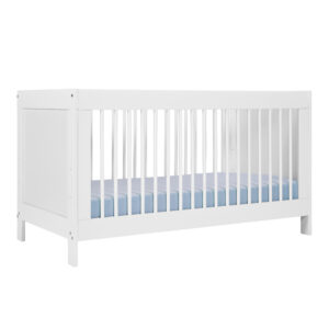NORDIC LIVING COLLECTION Baila tremmeseng til baby, m. højdejusterbar lamelbund (3 niveauer), faldsikring, 3 aftagelige udtræksstænger - hvid træ (70x140)