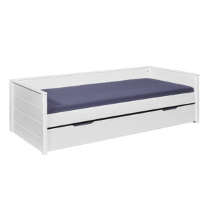 NORDIC LIVING COLLECTION Dream the Future, m. lamelbund og ekstra soveplads - hvid fyrretræ (90x200)