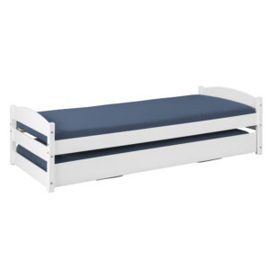 NORDIC LIVING COLLECTION Dreamy Double 2-i-1 sengeramme, m. lamelbund og ekstra soveplads - hvid træ (90x200)