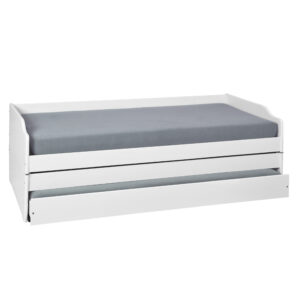 NORDIC LIVING COLLECTION Lotar 3-i-1 sengeramme, m. lamelbund, 3 sovepladser, u. madras - hvid fyrretræ (90x200)