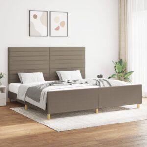 Sengeramme uden madras 200x200 cm stof gråbrun