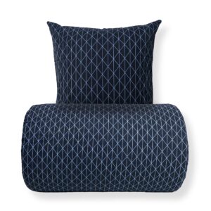 Sengetøj - 100% Bomuld - Vendbart med blåt harlequin design