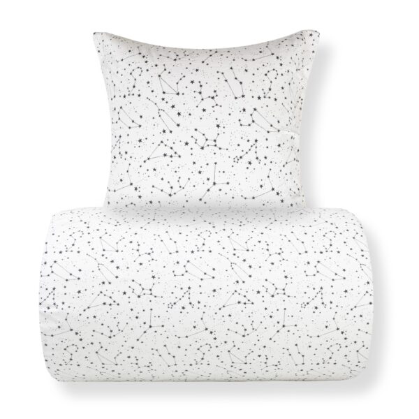 Sengetøj - 100% Bomuld - Zodiac white - Vendbart med stjerner
