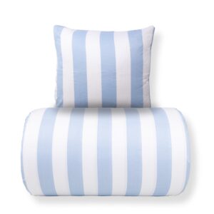 Sengetøj - 100% bomuldssatin - Nordic Stripe - Brede lyseblå striber