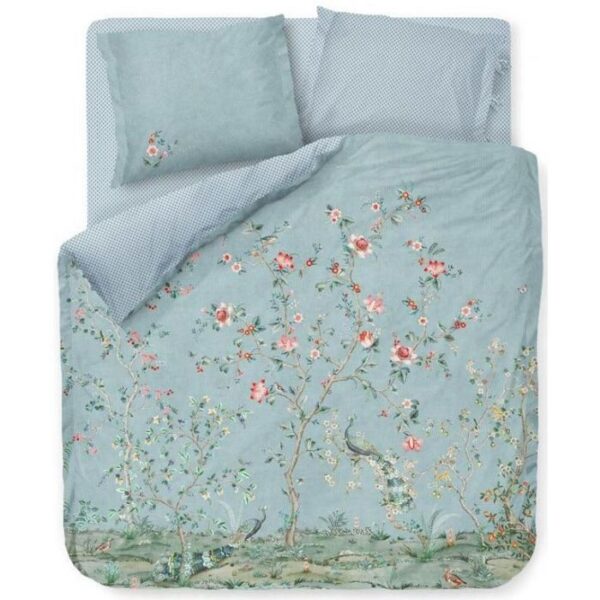 Sengetøj 200x220 cm - Okinawa blue - Vendbar dobbelt dynebetræk - 100% bomuld - Pip Studio sengetøj