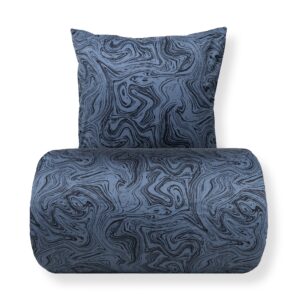 Sengetøj - Bomuldssatin - Mørkeblåt marble print