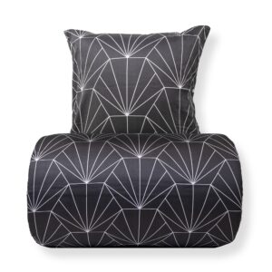 Sengetøj - Bomuldssatin - Vendbart gråt Hexagon print