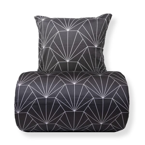 Sengetøj - Bomuldssatin - Vendbart gråt Hexagon print