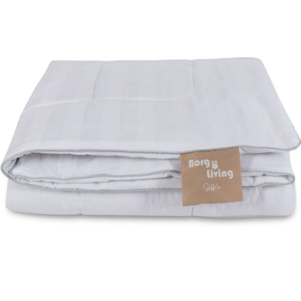 Silkedyne med 100% Mulberry silkefyld - Temperaturregulerende helårsdyne - 200x220 cm - Borg Living