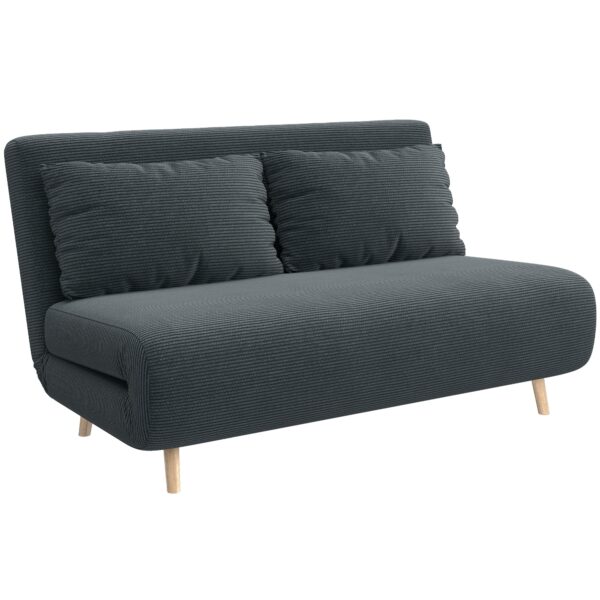 Sovesofa, gæsteseng, 3-positions justerbar ryglæn, corduroy-look, op til 120 kg, 141 x 90 x 81 cm, mørkegrå