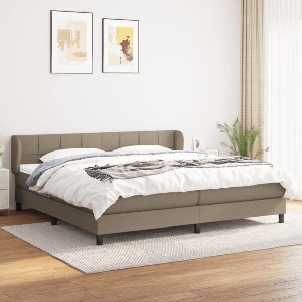 vidaXL kontinentalseng med madras 200x200 cm stof gråbrun