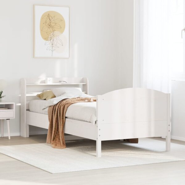 vidaXL sengeramme uden madras 90x200 cm massivt fyrretræ hvid