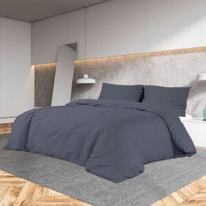vidaXL sengetøj 200x200 cm bomuld antracitgrå
