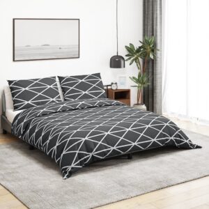 vidaXL sengetøj 200x200 cm bomuld grå