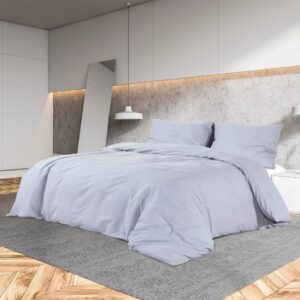 vidaXL sengetøj 200x200 cm let mikrofiberstof grå