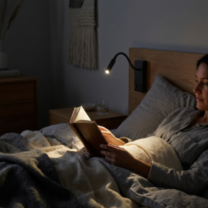 3W LED sengelampe med USB-A og USB-C opladningsstik - CREE chip, sort, inkl. lyskilde - Kulør : Varm