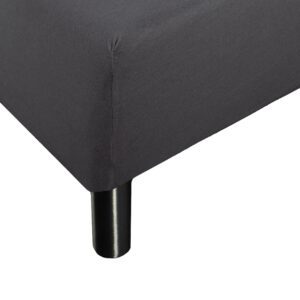 Blødt lagen 90x200 cm - Faconlagen i 100% bomuldssatin - Antracit gråt boxlagen til madras - Borås Cotton Cloud satin lagen