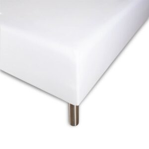 Blødt lagen 90x200 cm - Faconlagen i 100% bomuldssatin - Hvidt boxlagen til madras - Borås Cotton Cloud satin lagen