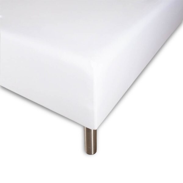 Blødt lagen 90x200 cm - Faconlagen i 100% bomuldssatin - Hvidt boxlagen til madras - Borås Cotton Cloud satin lagen