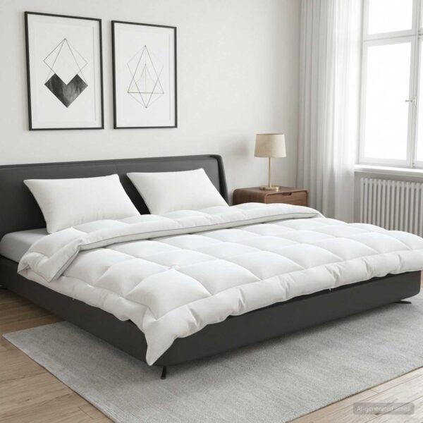 Dyne- og puddesæt 3 stk. 200 x 220 cm vinterdyne med 2 puder 450 GSM uld hvid