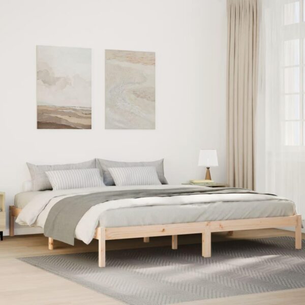 Ekstra lang sengeramme uden madras 180 x 210 cm i massivt fyrretræ