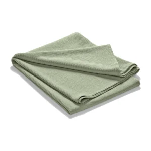 Etol Design Stripe sengetæppe stenvasket bomuld 180x260 Salvia