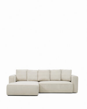 KAVE HOME Marela 3-pers. sovesofa, m. venstre chaiselong - beige chenille (B:276cm)