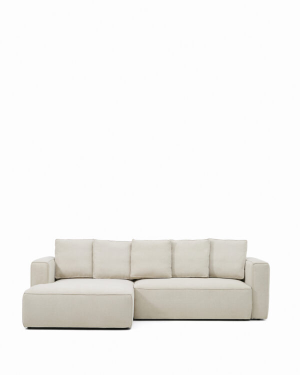 KAVE HOME Marela 3-pers. sovesofa, m. venstre chaiselong - beige chenille (B:276cm)