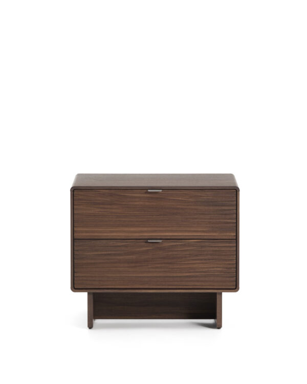 KAVE HOME Norlen sengebord, m. 2 skuffer - brun valnøddefiner (60x52)