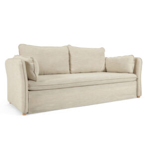 KAVE HOME Tanit sovesofa - beige stof og natur bøgetræ