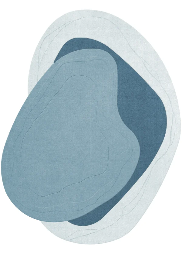 Layered Erik Bratsberg Lozza uldtæppe Teal, 230x300 cm