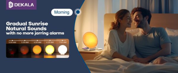 Naturligt Sunrise simulation og vækkeur med dobbelt alarm - Easylight.dk